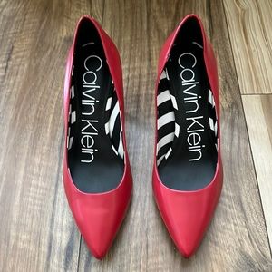 Never worn Calvin Klein Red heels size 5